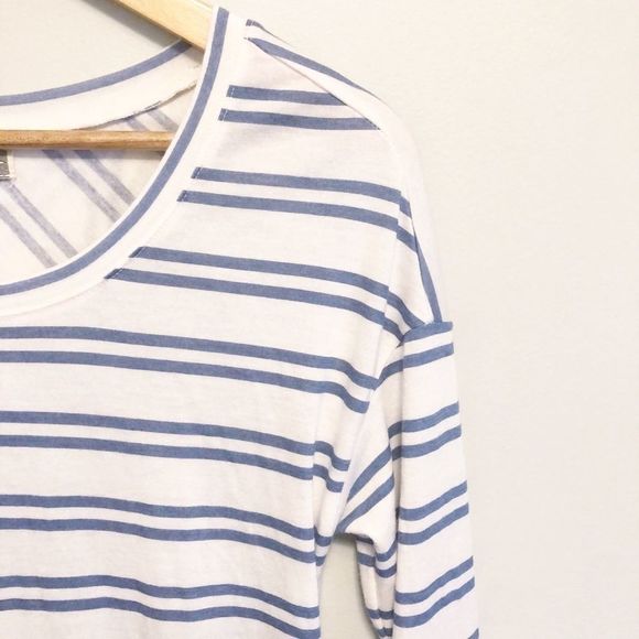 Kirra Cutout Back Striped Shirt Blue White Small - Picture 3 of 6